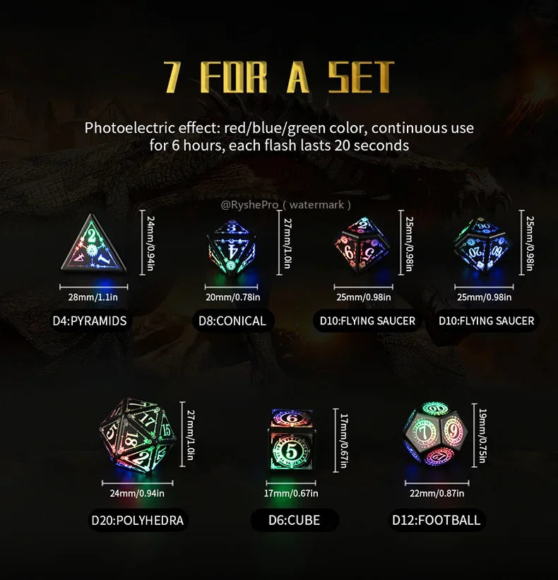 Eldritch Edge – 7‑Piece Dice Set