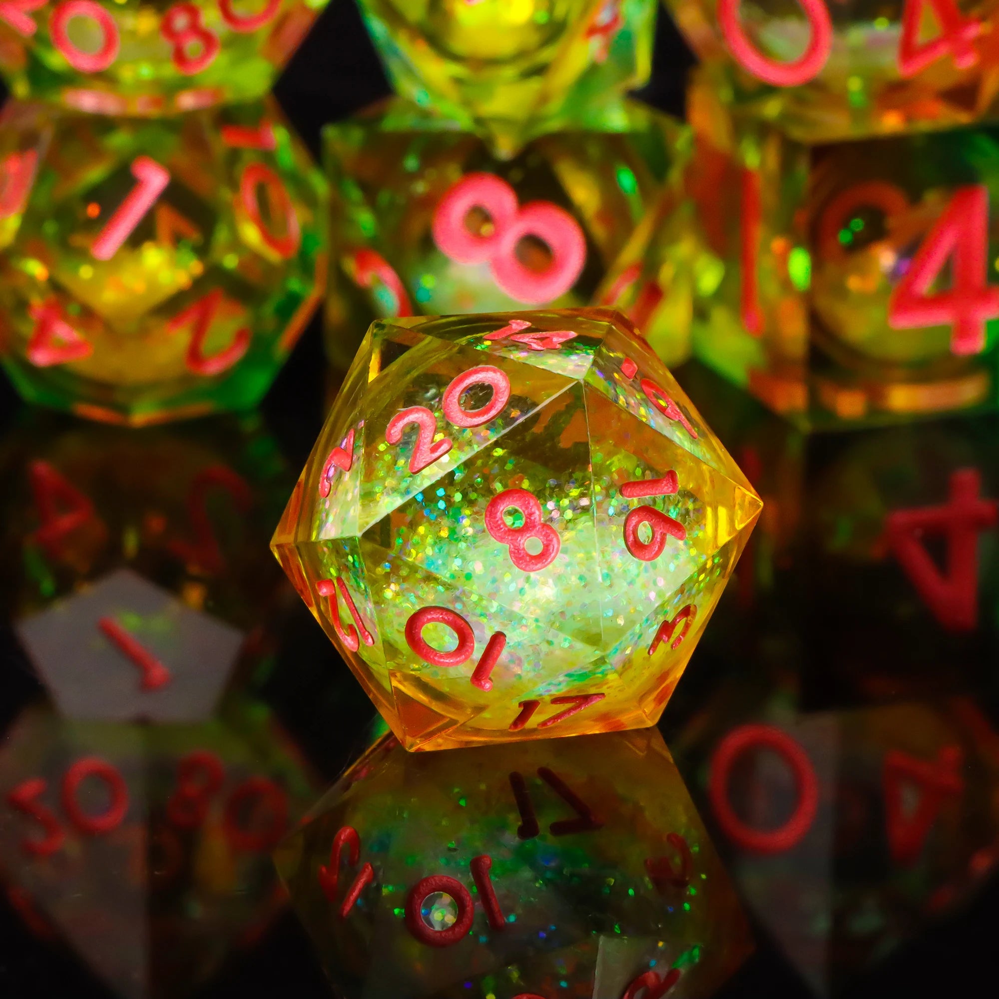 Stormglass – Liquid‑Core 7‑Piece Dice Set