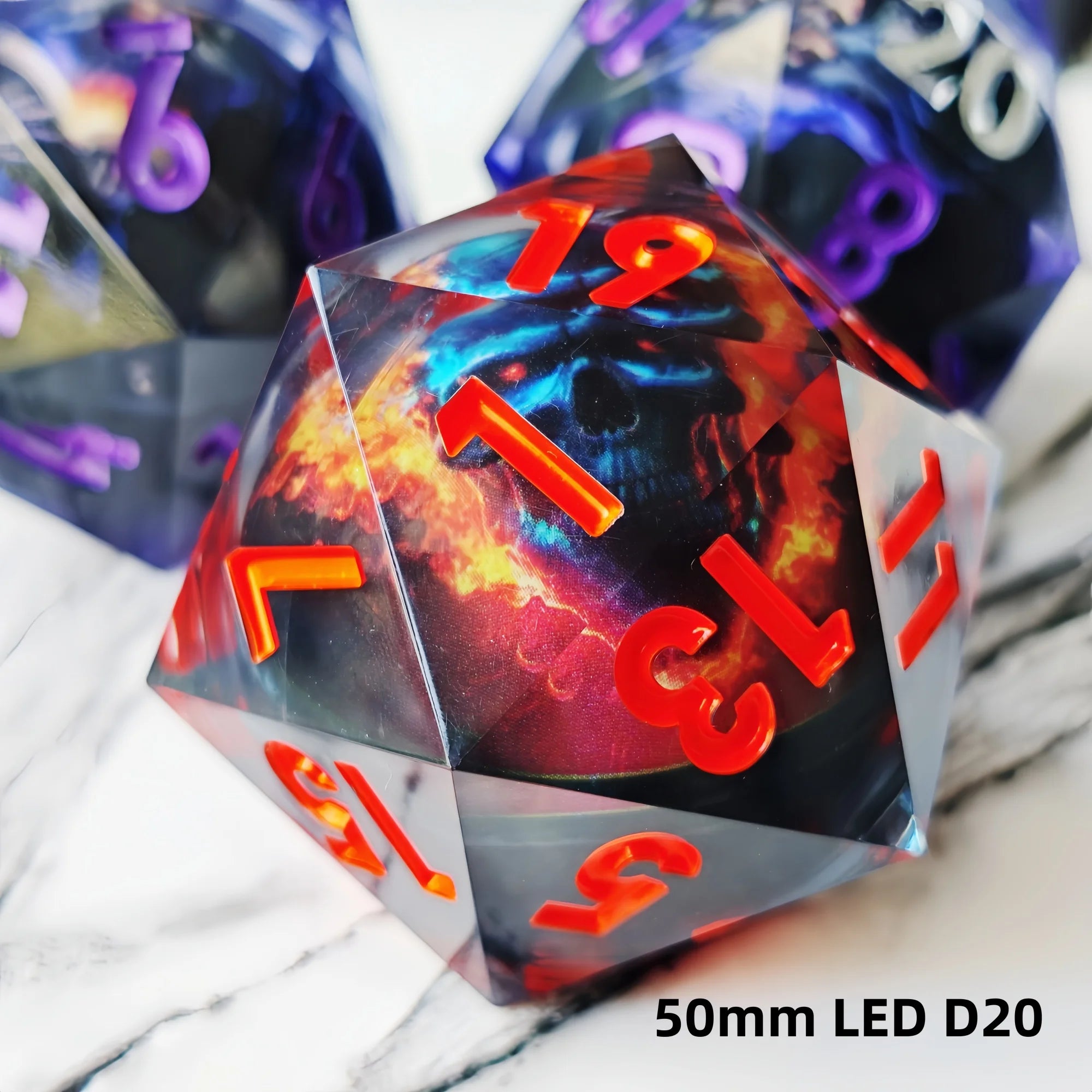 Arcane Hex – Resin 7‑Piece Dice Set