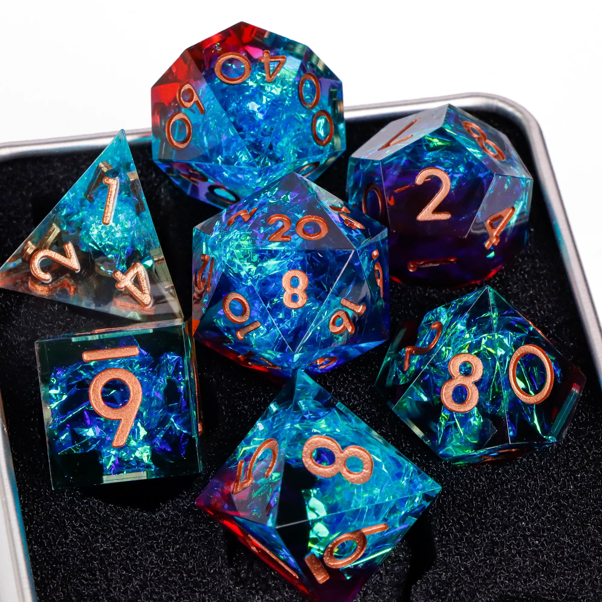 Moonlance – Resin 7‑Piece Dice Set