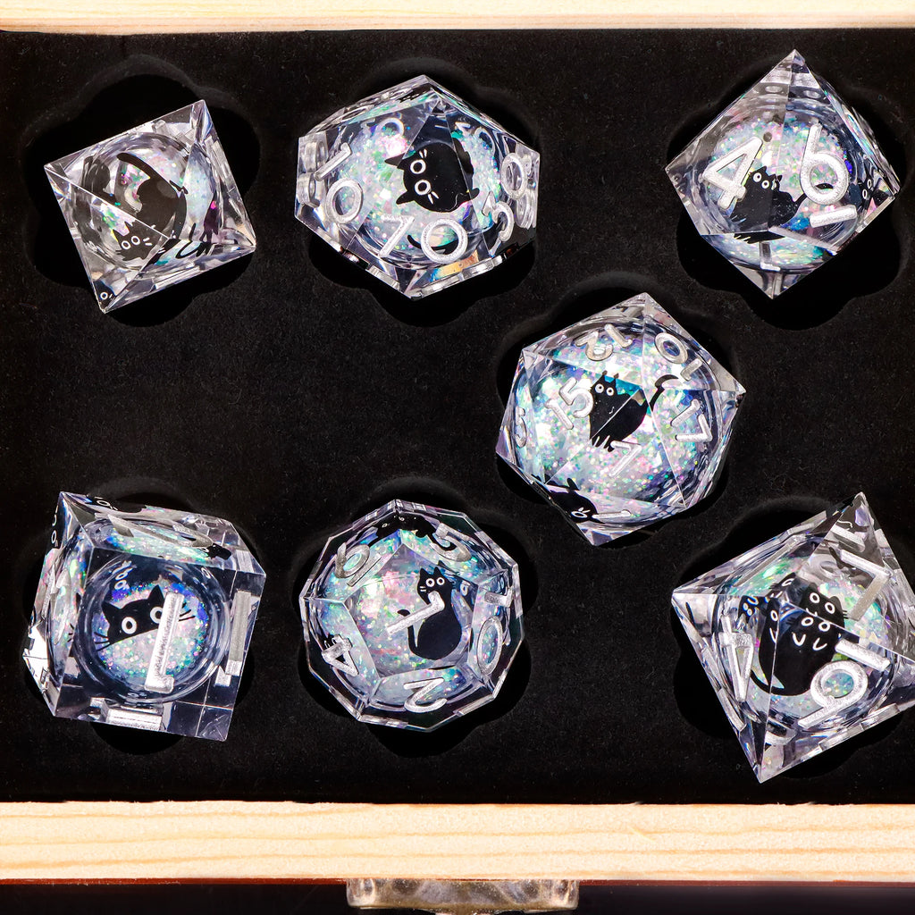 Stormglass – Liquid‑Core 7‑Piece Dice Set