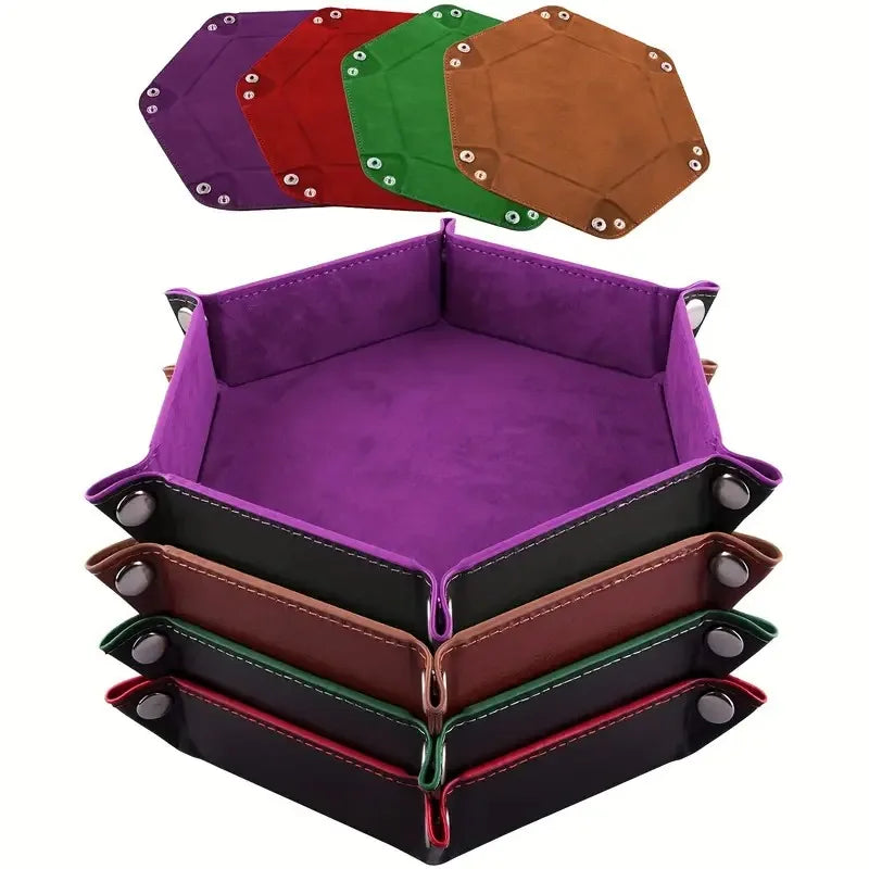 Arcane Ward – Leather & Velvet Folding Dice Tray