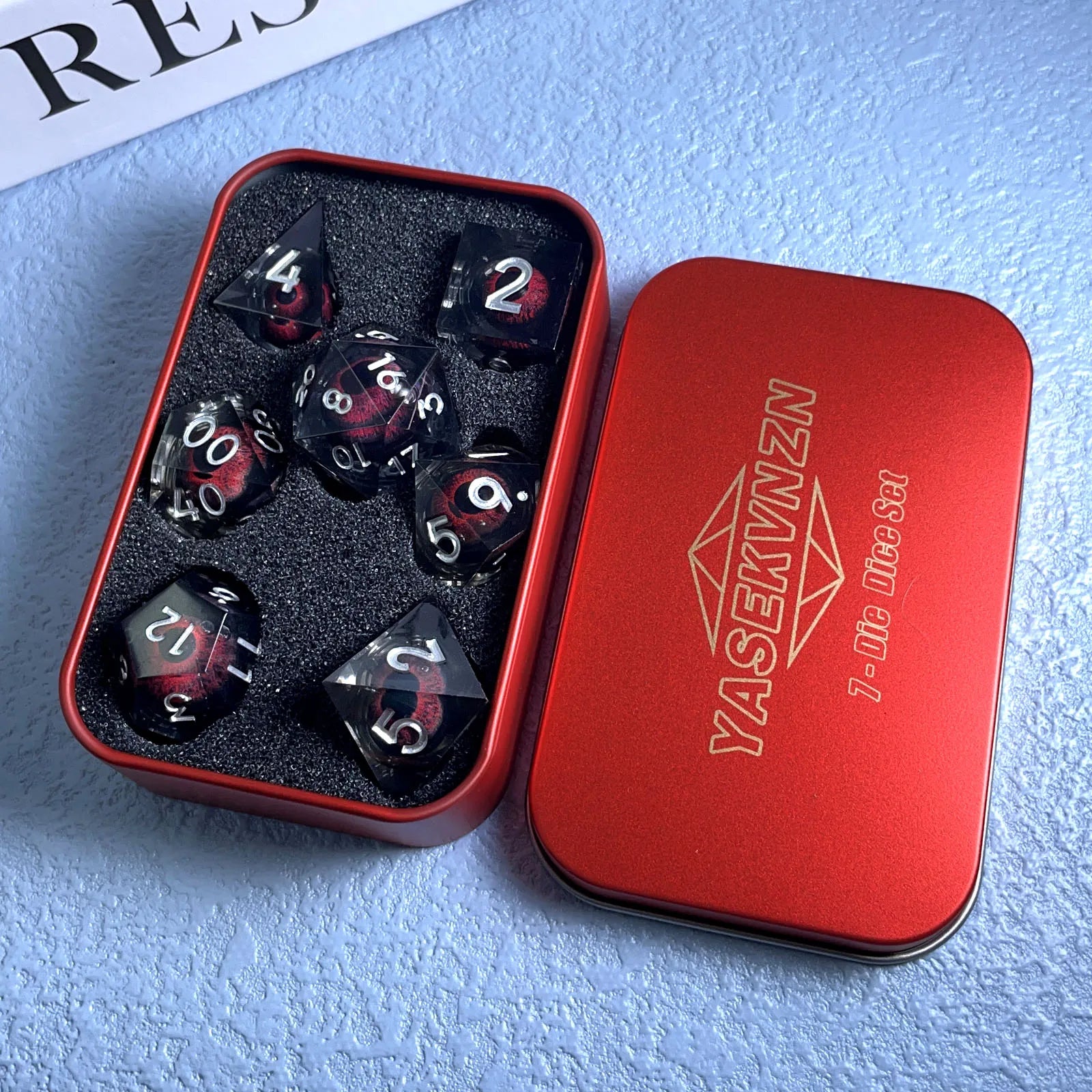 Twilight Aegis – Resin 7‑Piece Dice Set