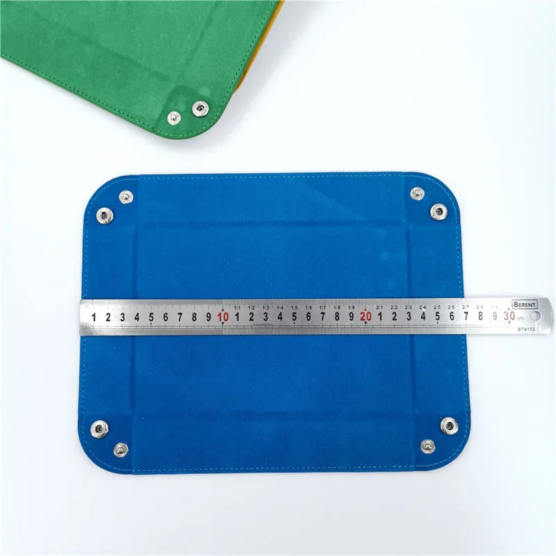 Ethereal Veil – Leather & Velvet Folding Dice Tray