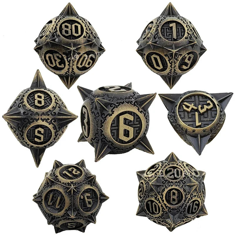 Runestone Forge – Metal 7‑Piece Dice Set