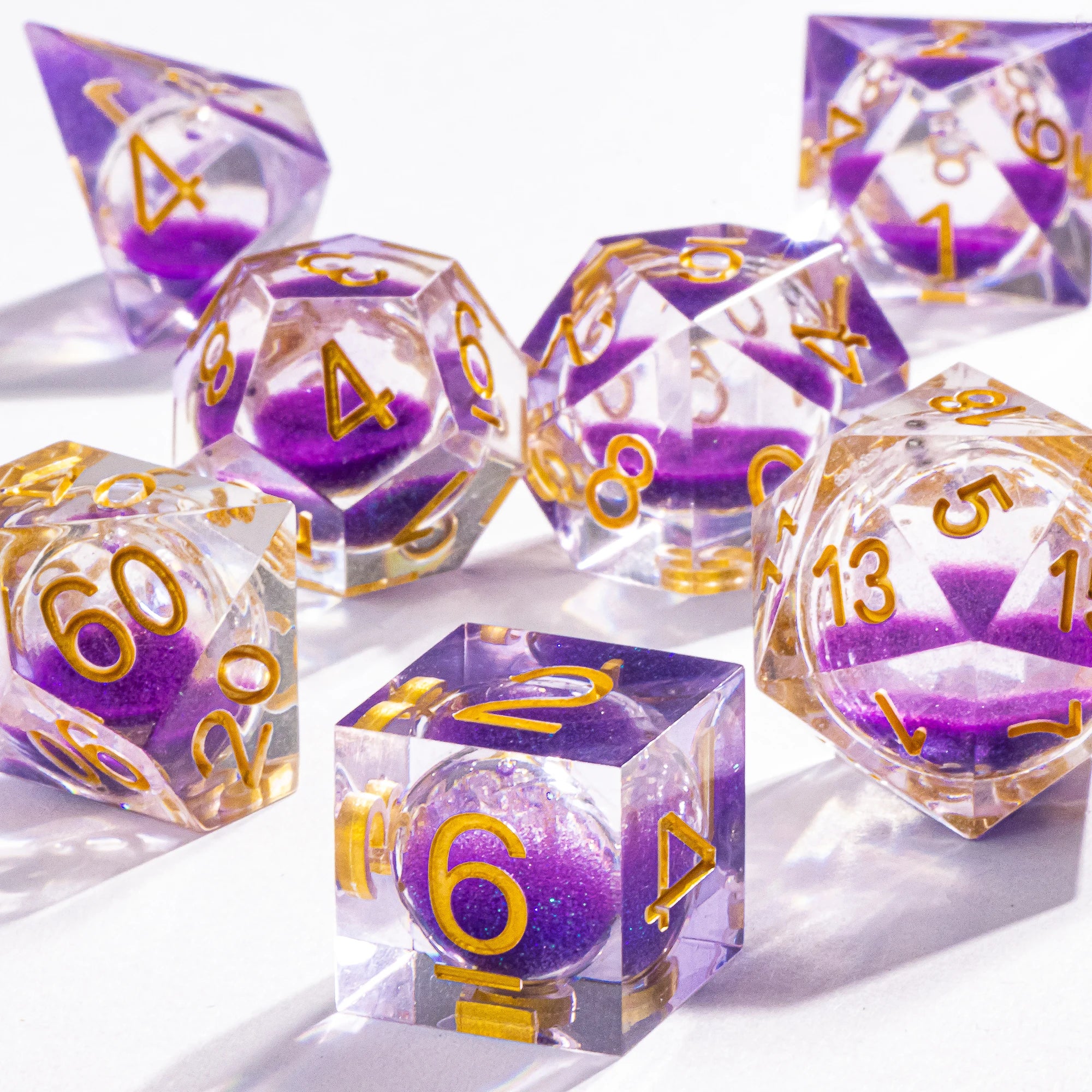 Infernal Pulse – Liquid‑Core 7‑Piece Dice Set