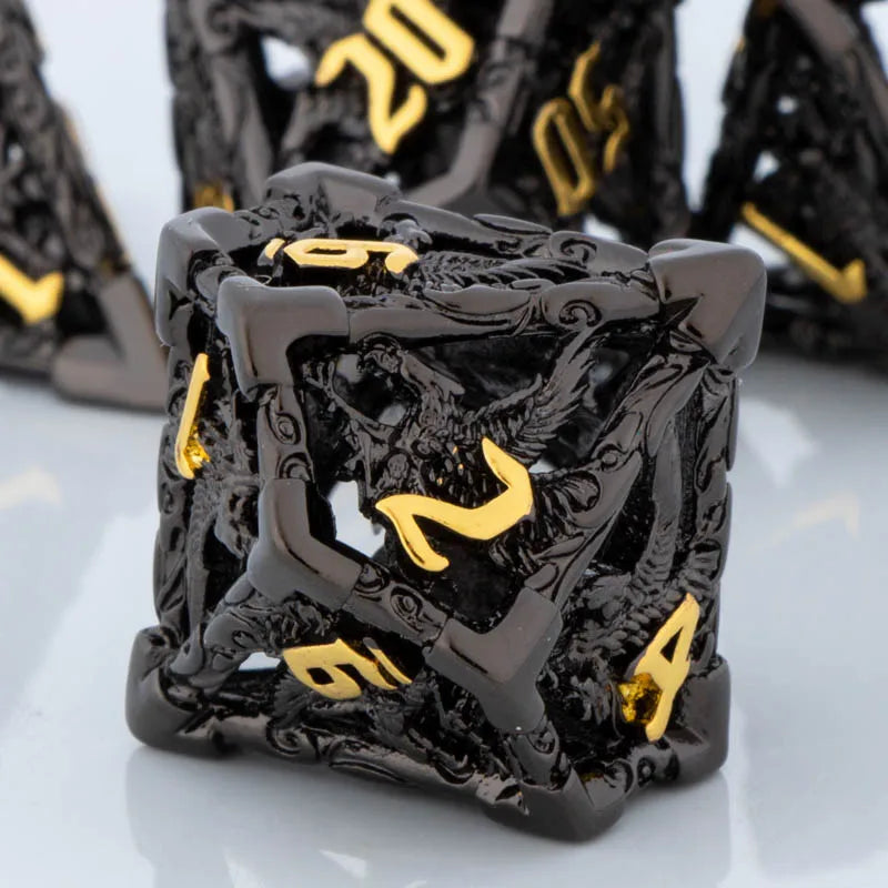 Shadowspire – Metal 7‑Piece Dice Set