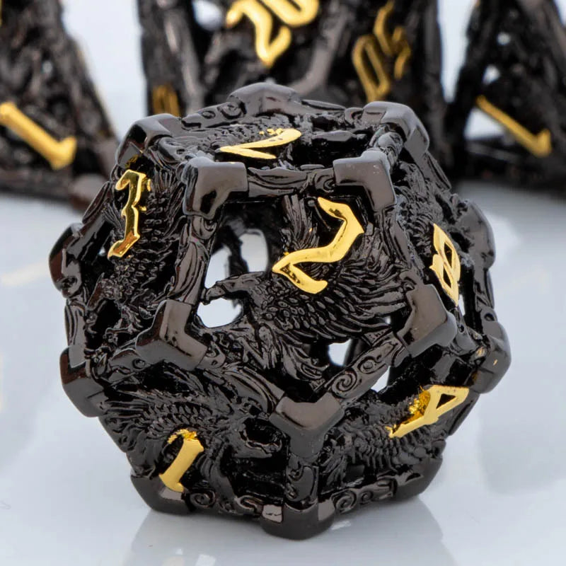 Shadowspire – Metal 7‑Piece Dice Set