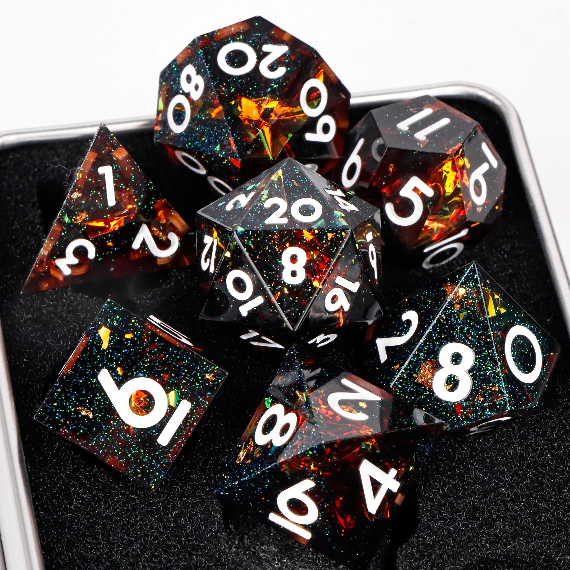 Moonlance – Resin 7‑Piece Dice Set