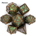 Gilded Fang – Metal 7‑Piece Dice Set