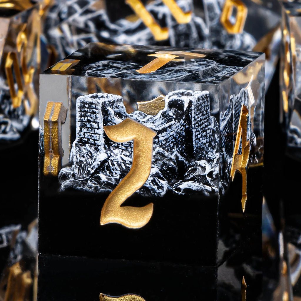 Sunshard – Resin 7‑Piece Dice Set