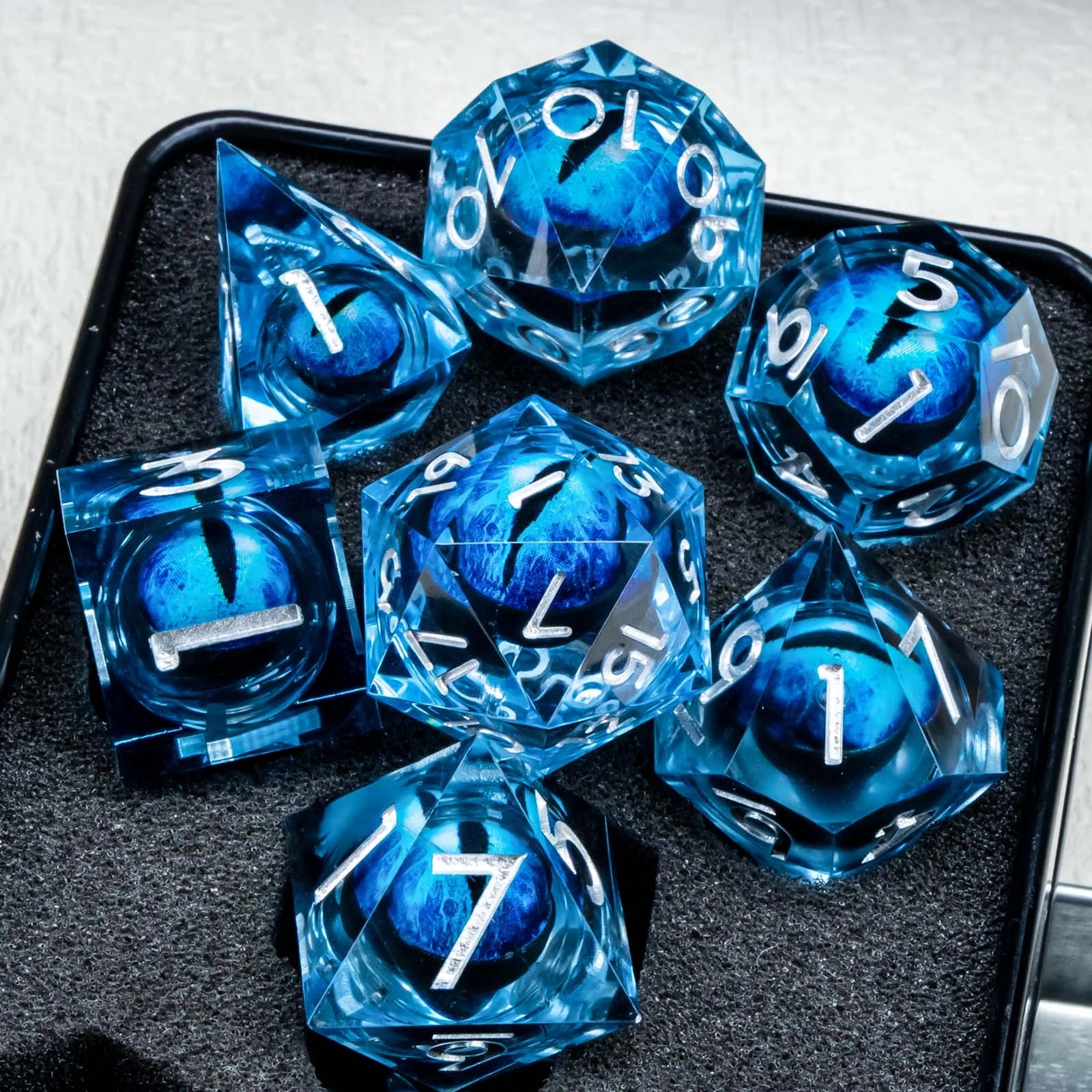 Ethereal Core – Liquid‑Core 7‑Piece Dice Set