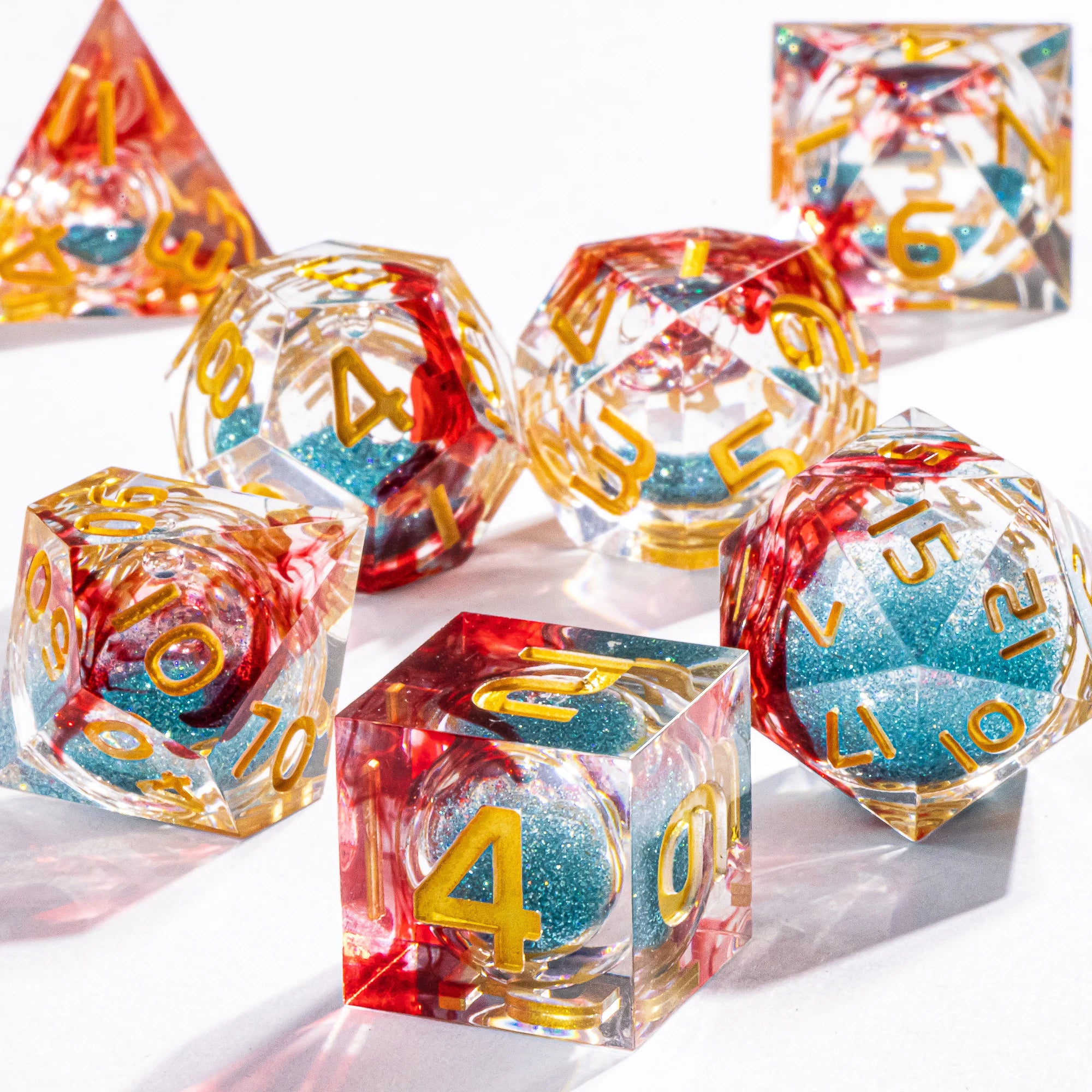 Infernal Pulse – Liquid‑Core 7‑Piece Dice Set