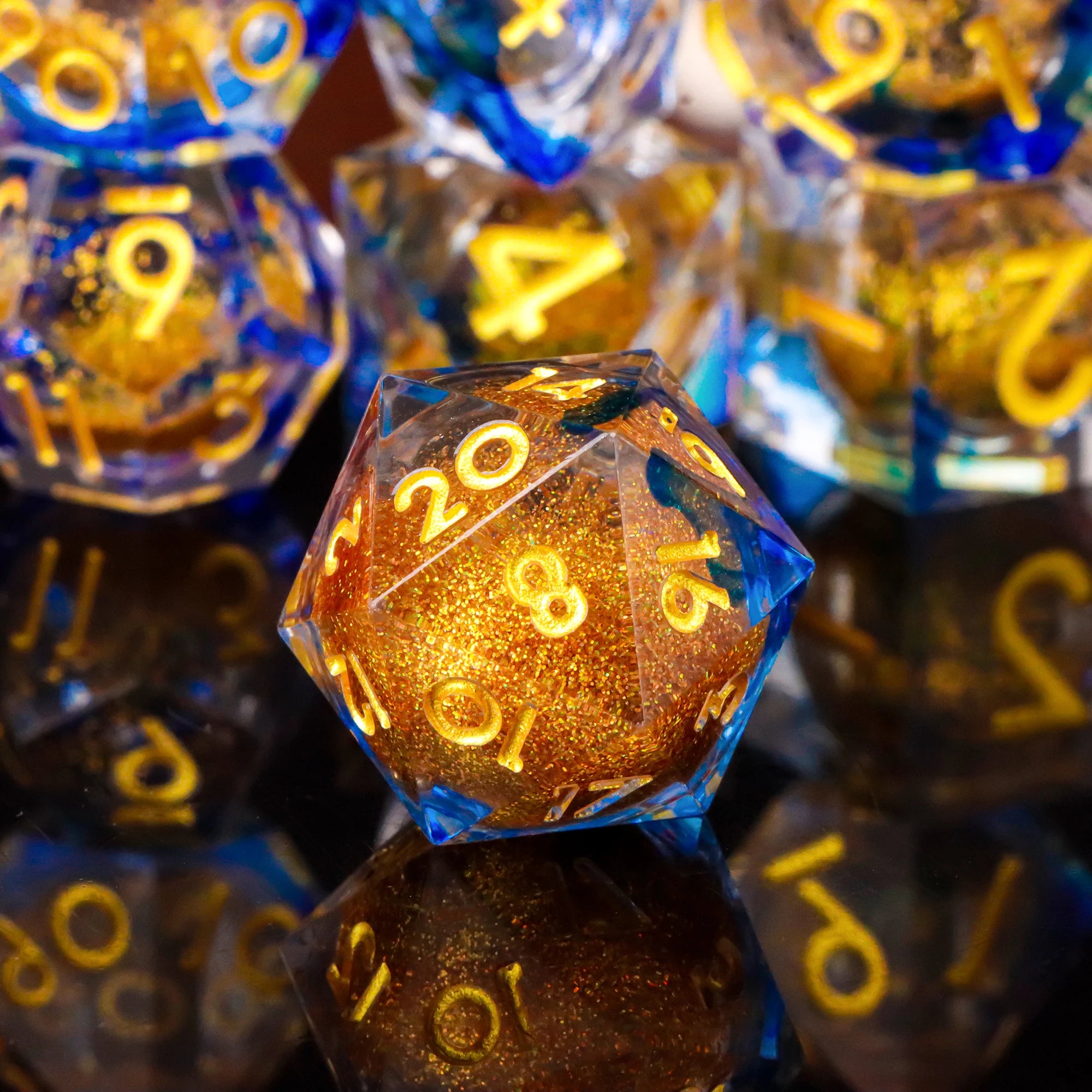 Stormglass – Liquid‑Core 7‑Piece Dice Set