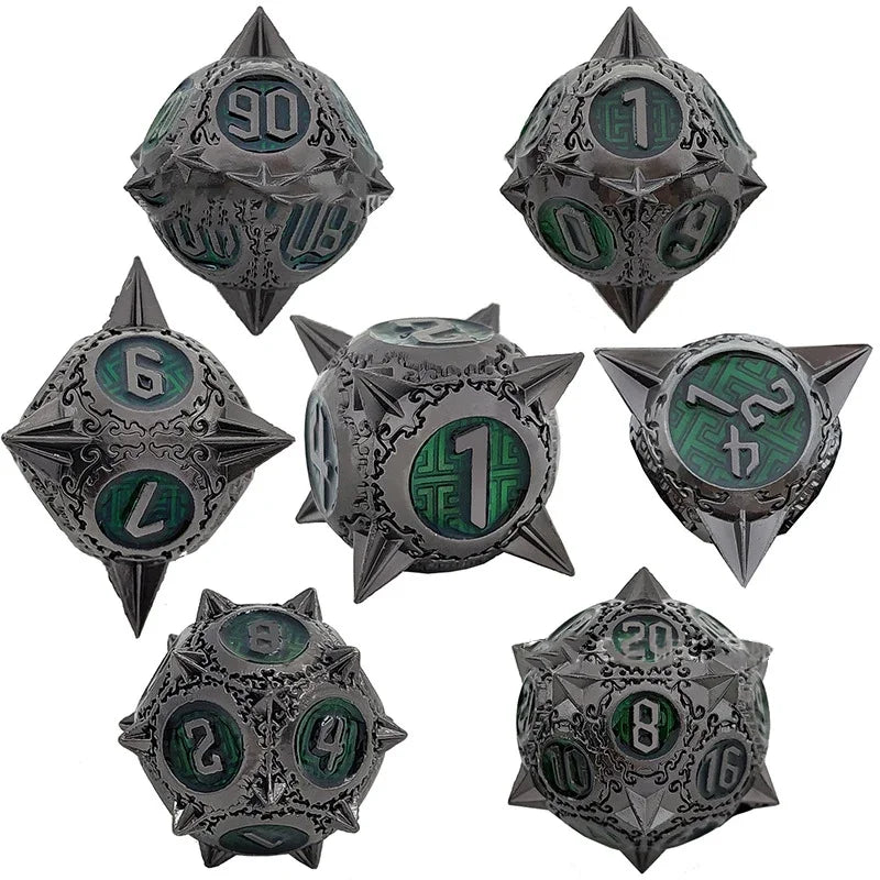 Runestone Forge – Metal 7‑Piece Dice Set
