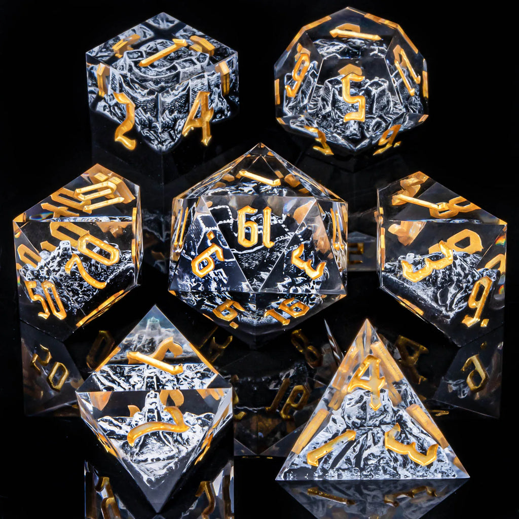Sunshard – Resin 7‑Piece Dice Set