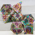 Ironflame – Metal 7‑Piece Dice Set