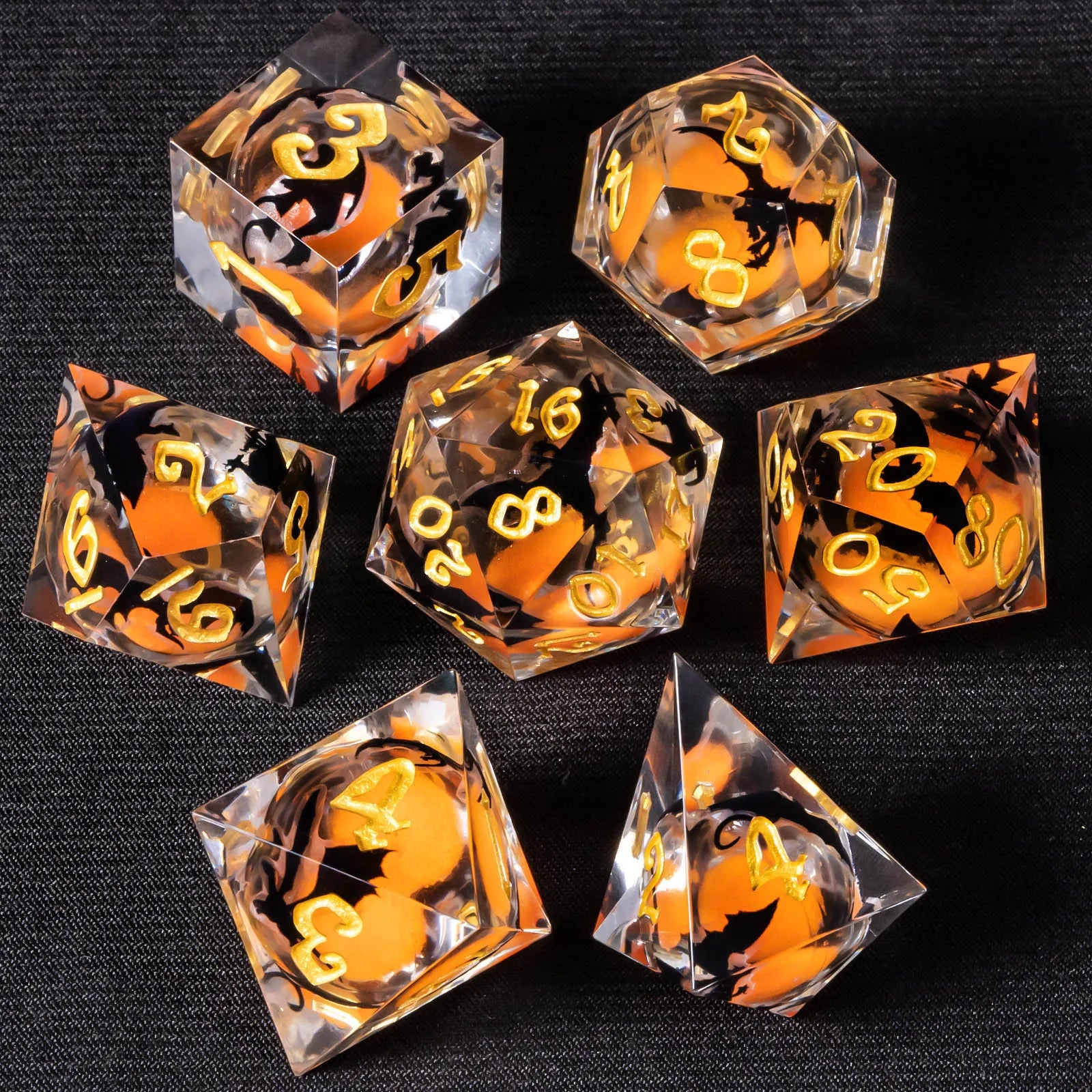 Voidwhisper – Liquid‑Core 7‑Piece Dice Set