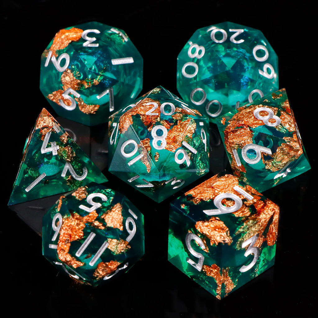 Stormglass – Liquid‑Core 7‑Piece Dice Set