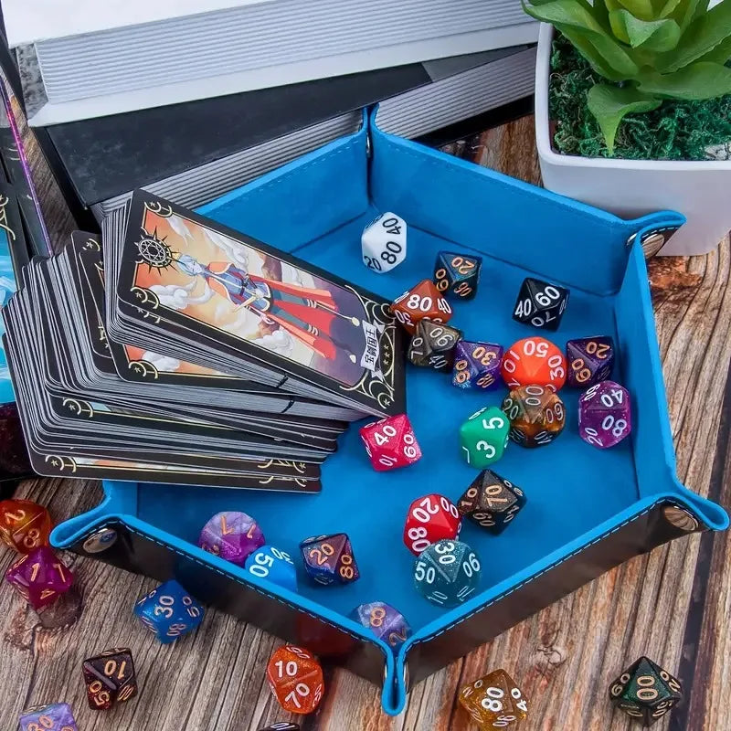 Arcane Ward – Leather & Velvet Folding Dice Tray