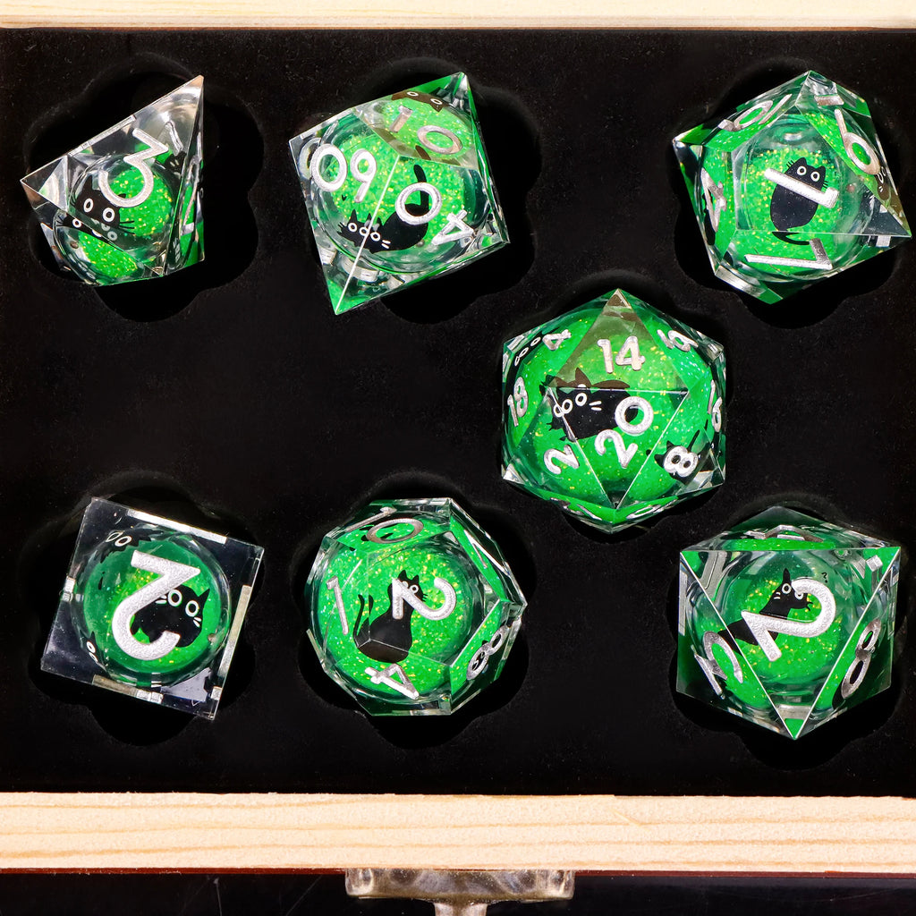 Stormglass – Liquid‑Core 7‑Piece Dice Set