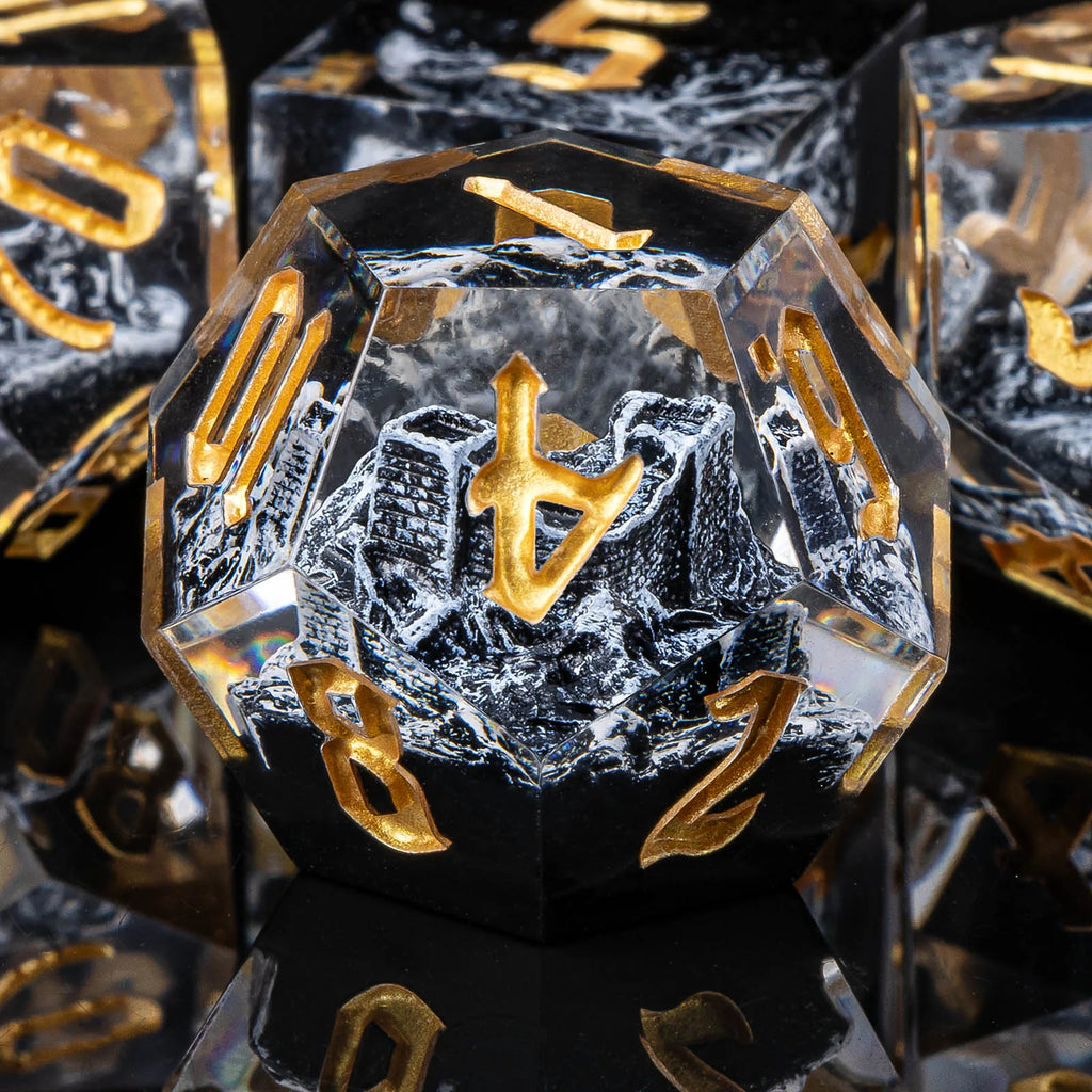 Sunshard – Resin 7‑Piece Dice Set