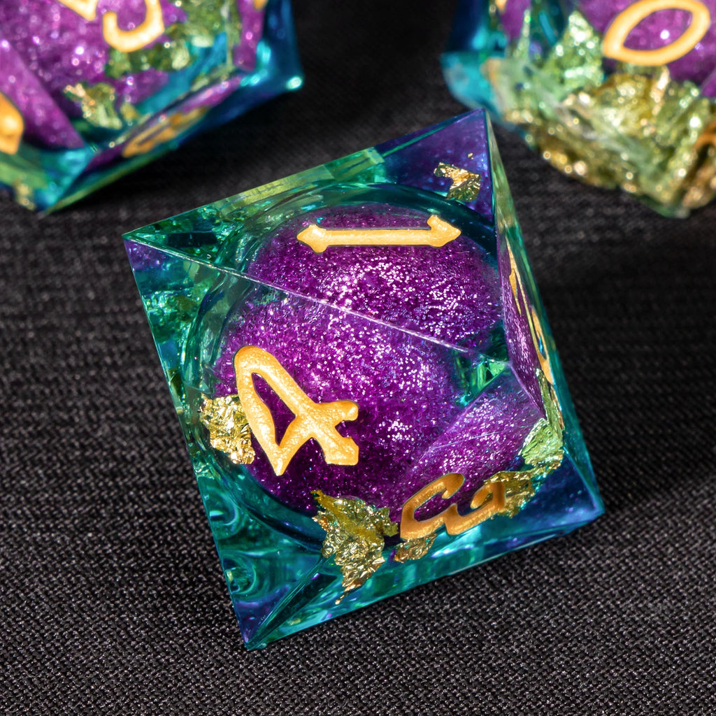 Infernal Pulse – Liquid‑Core 7‑Piece Dice Set