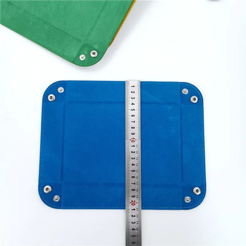 Ethereal Veil – Leather & Velvet Folding Dice Tray