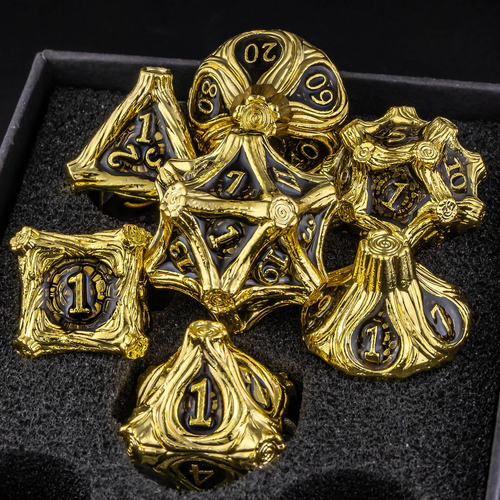 Shadowspire – Metal 7‑Piece Dice Set