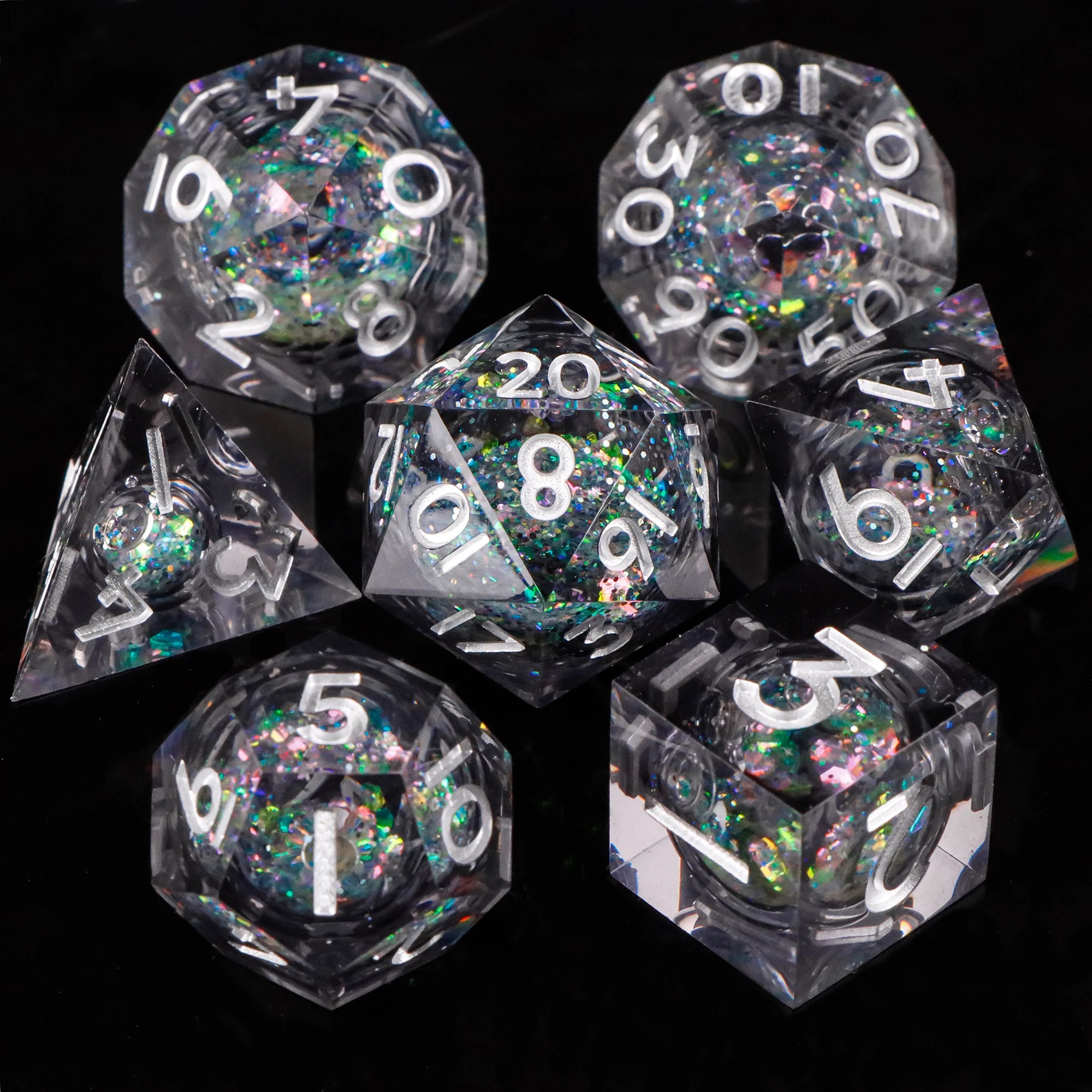 Stormglass – Liquid‑Core 7‑Piece Dice Set