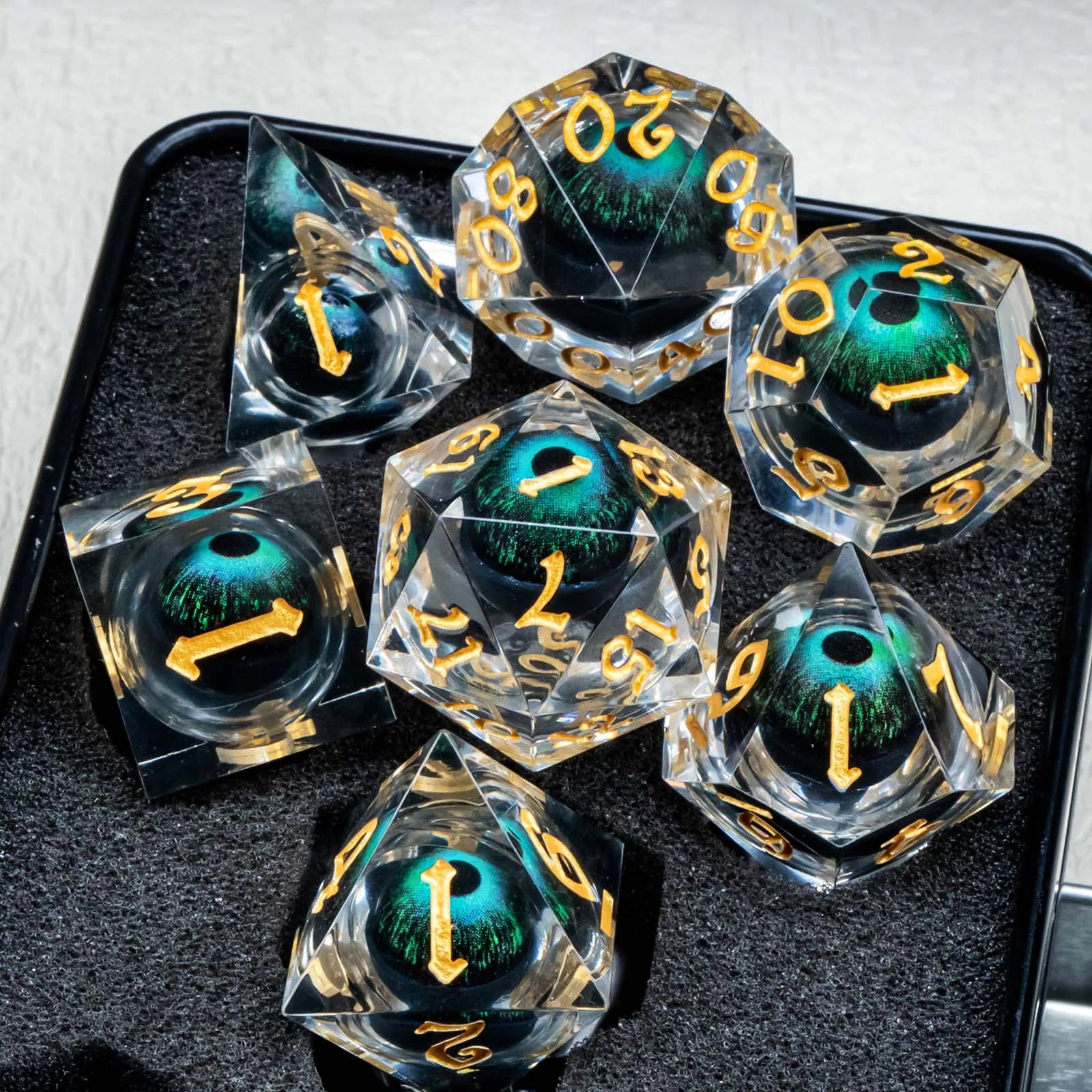 Ethereal Core – Liquid‑Core 7‑Piece Dice Set
