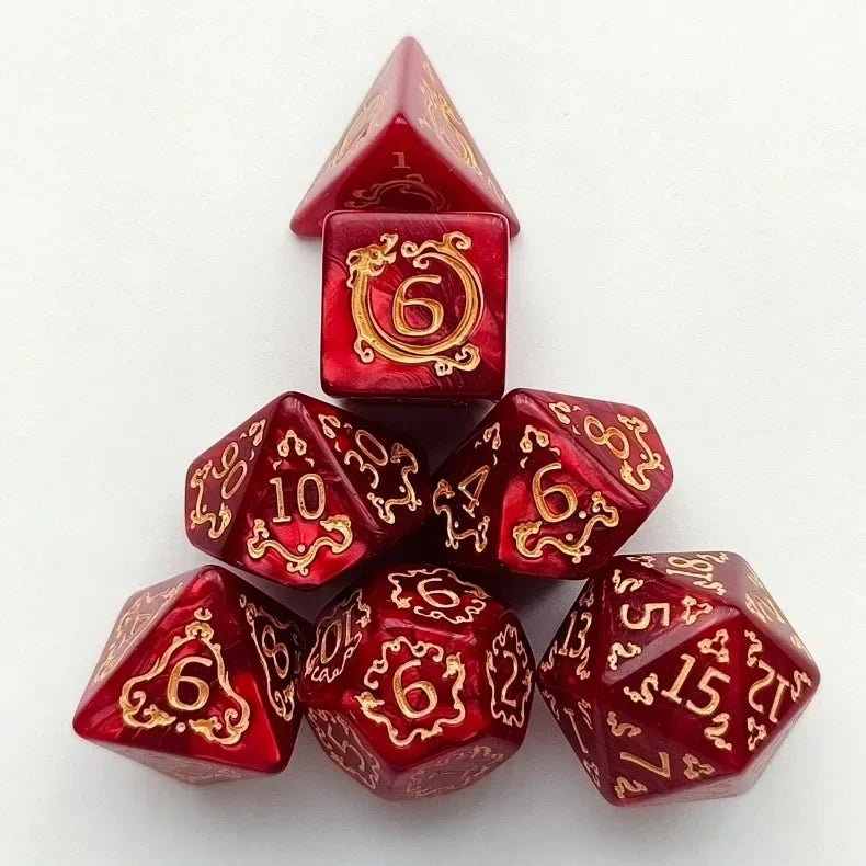 Crystal Veil – 7‑Piece Dice Set
