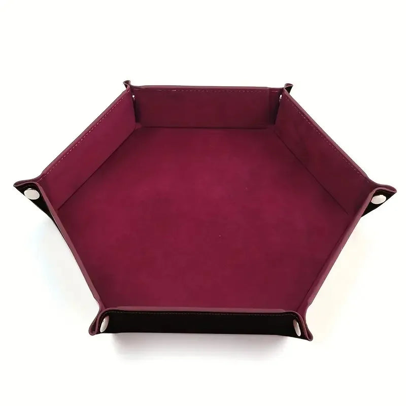 Arcane Ward – Leather & Velvet Folding Dice Tray