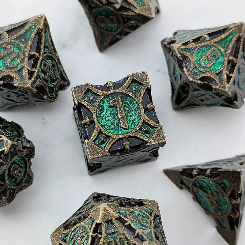 Runestone Forge – Metal 7‑Piece Dice Set