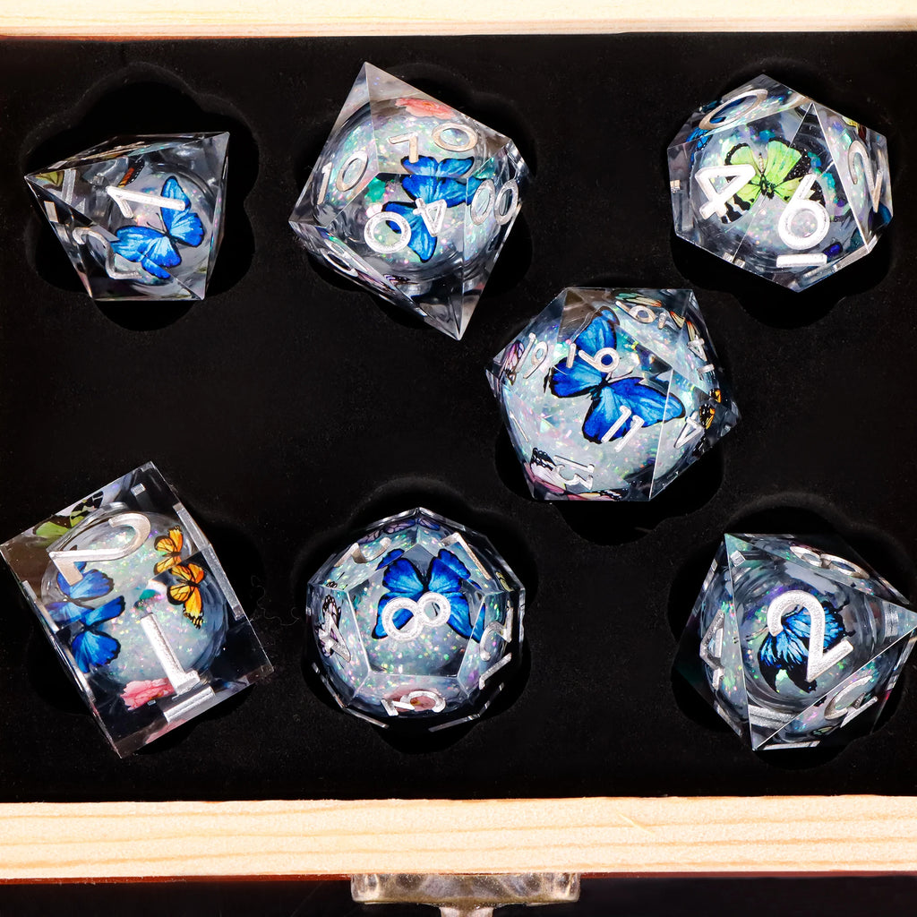 Stormglass – Liquid‑Core 7‑Piece Dice Set