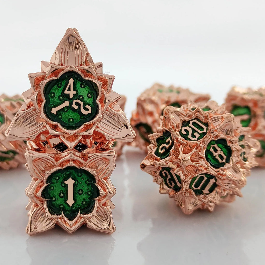 Arcane Aegis – Metal 7‑Piece Dice Set