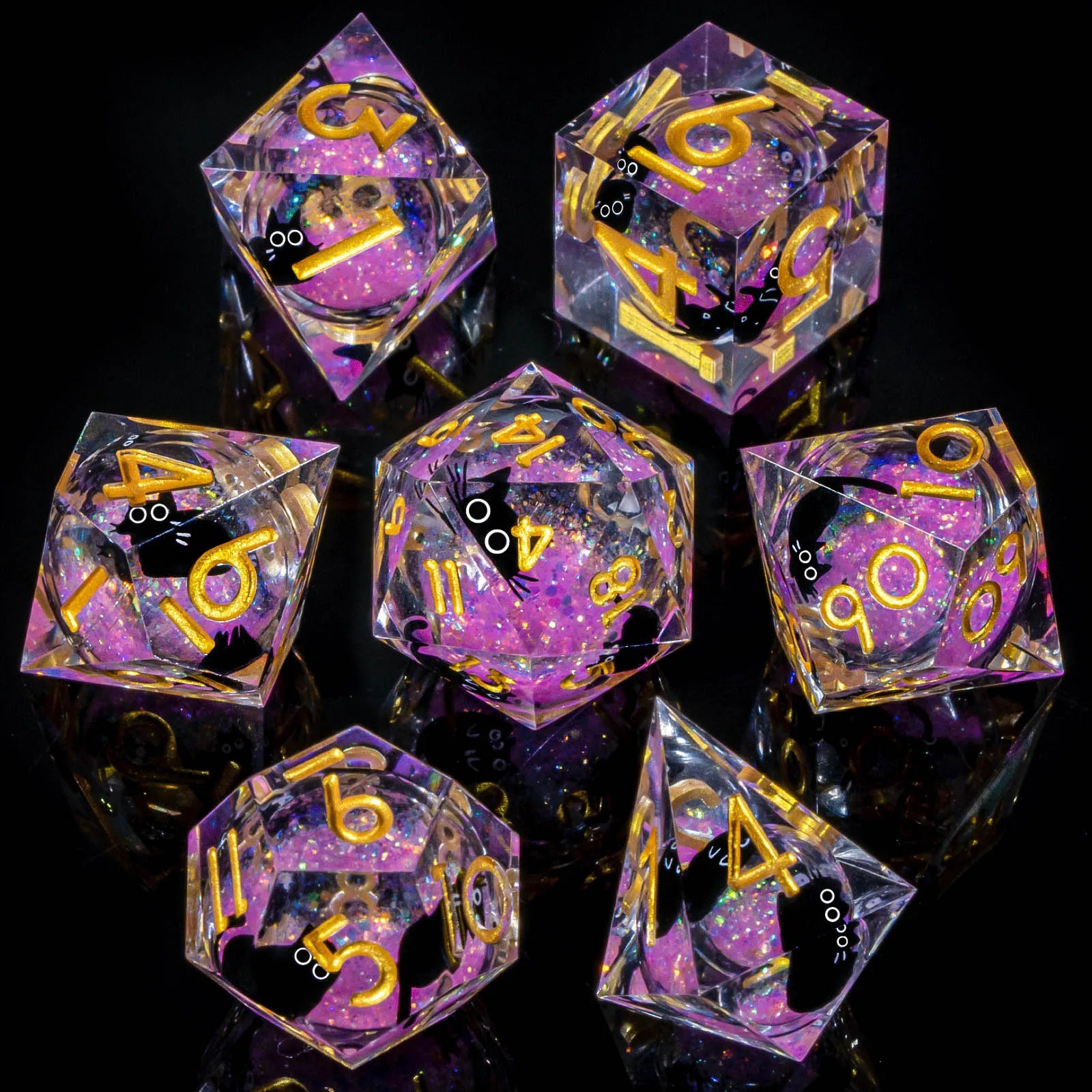 Glacierborn – Liquid‑Core 7‑Piece Dice Set