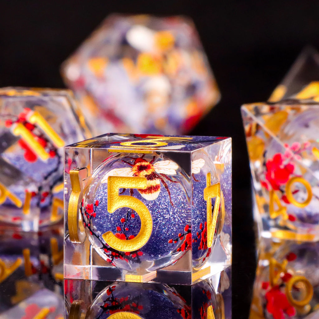 Moonlance – Resin 7‑Piece Dice Set