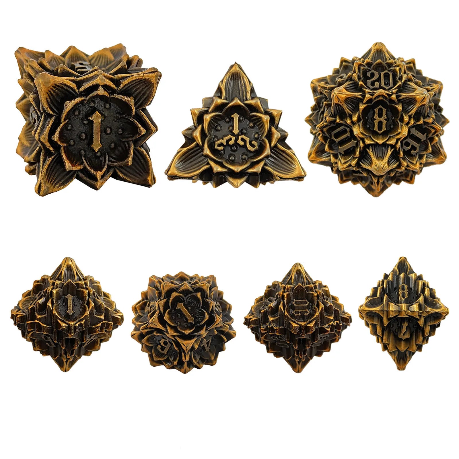 Arcane Aegis – Metal 7‑Piece Dice Set