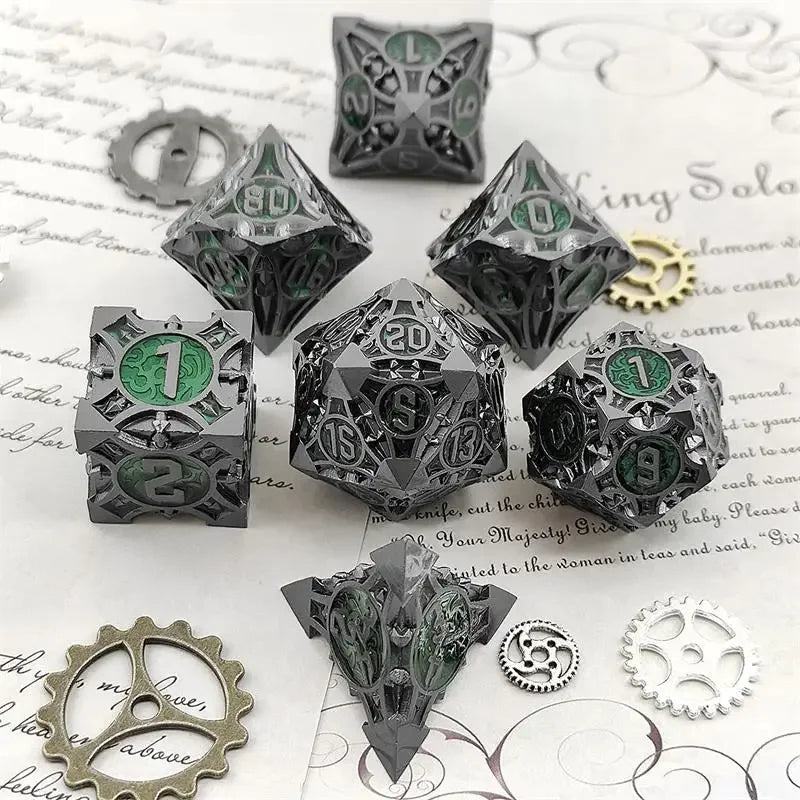 Runestone Forge – Metal 7‑Piece Dice Set