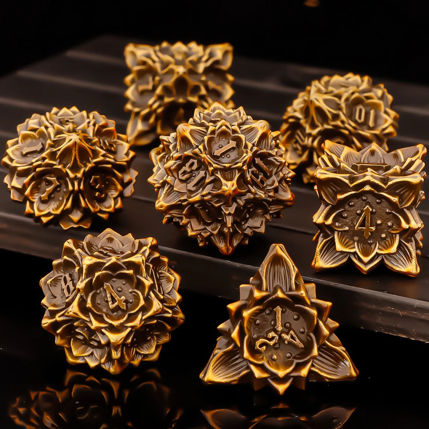 Shadowspire – Metal 7‑Piece Dice Set