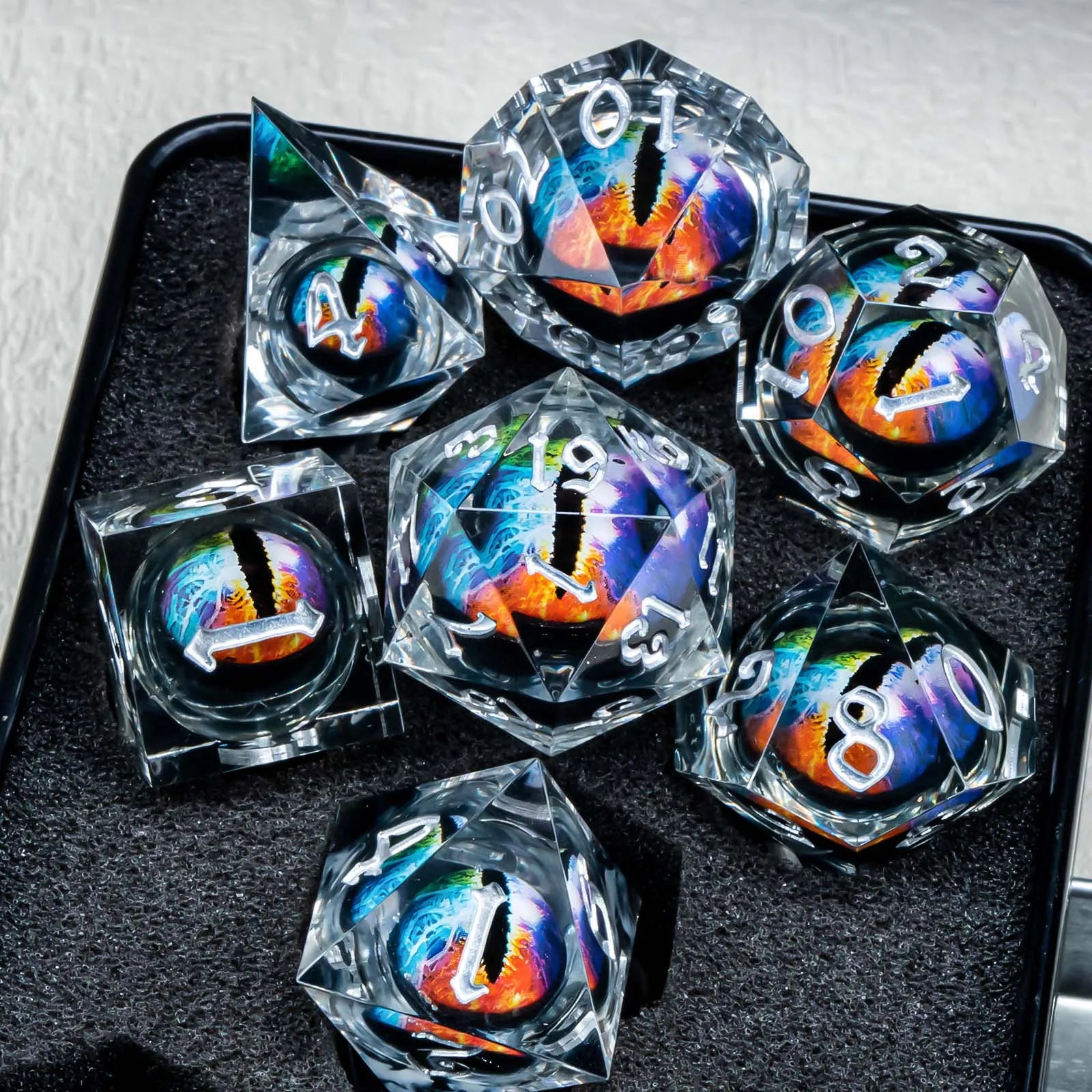 Ethereal Core – Liquid‑Core 7‑Piece Dice Set