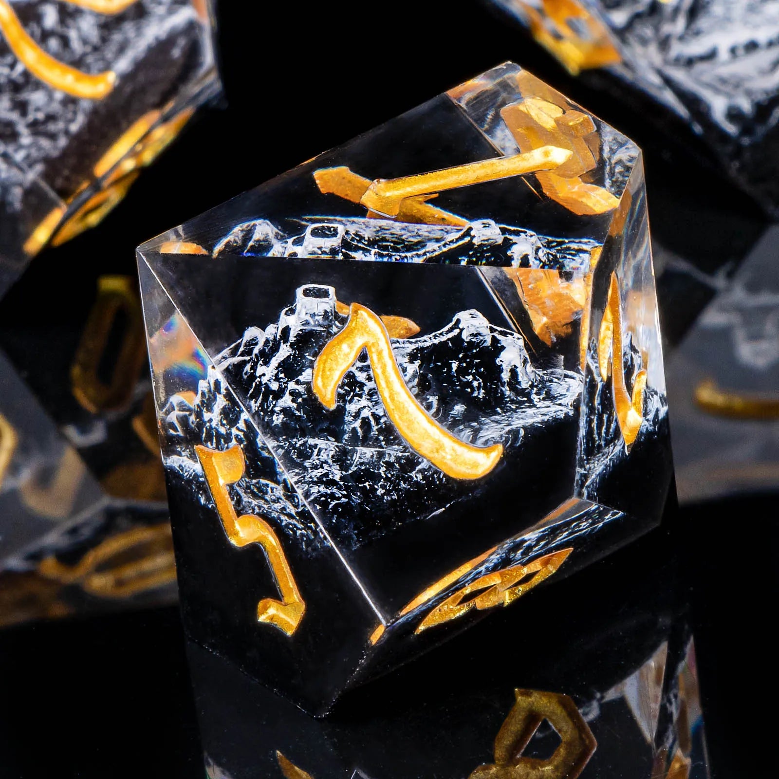 Sunshard – Resin 7‑Piece Dice Set