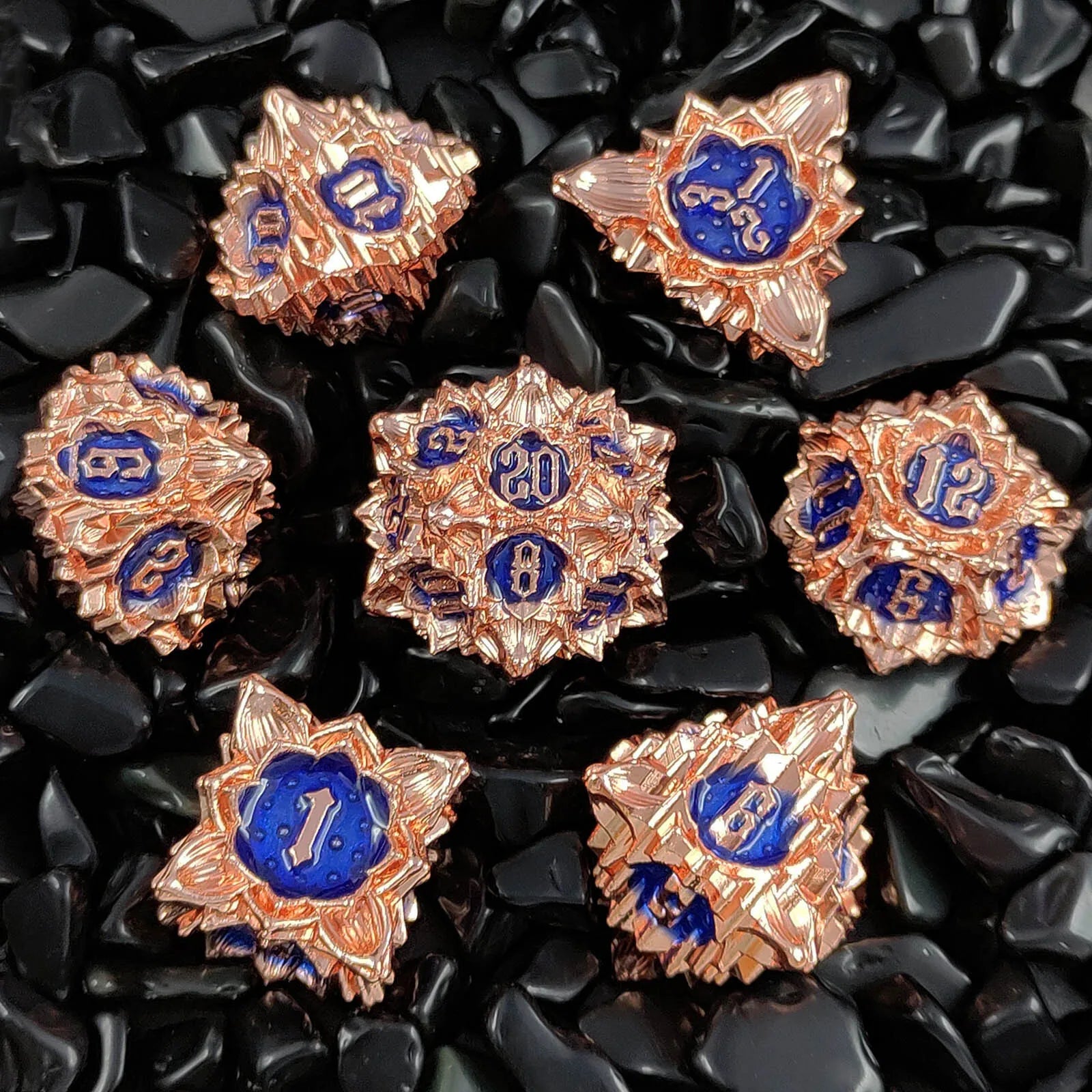 Arcane Aegis – Metal 7‑Piece Dice Set