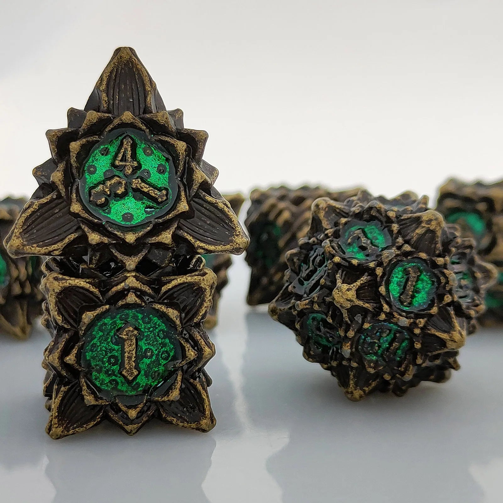 Arcane Aegis – Metal 7‑Piece Dice Set