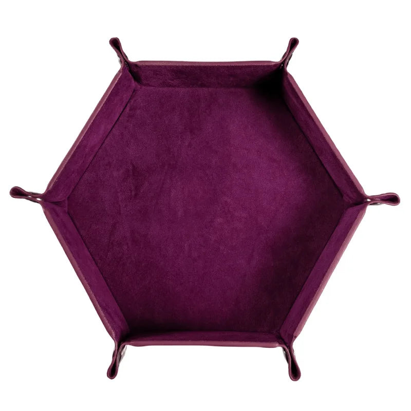Ethereal Veil – Leather & Velvet Folding Dice Tray