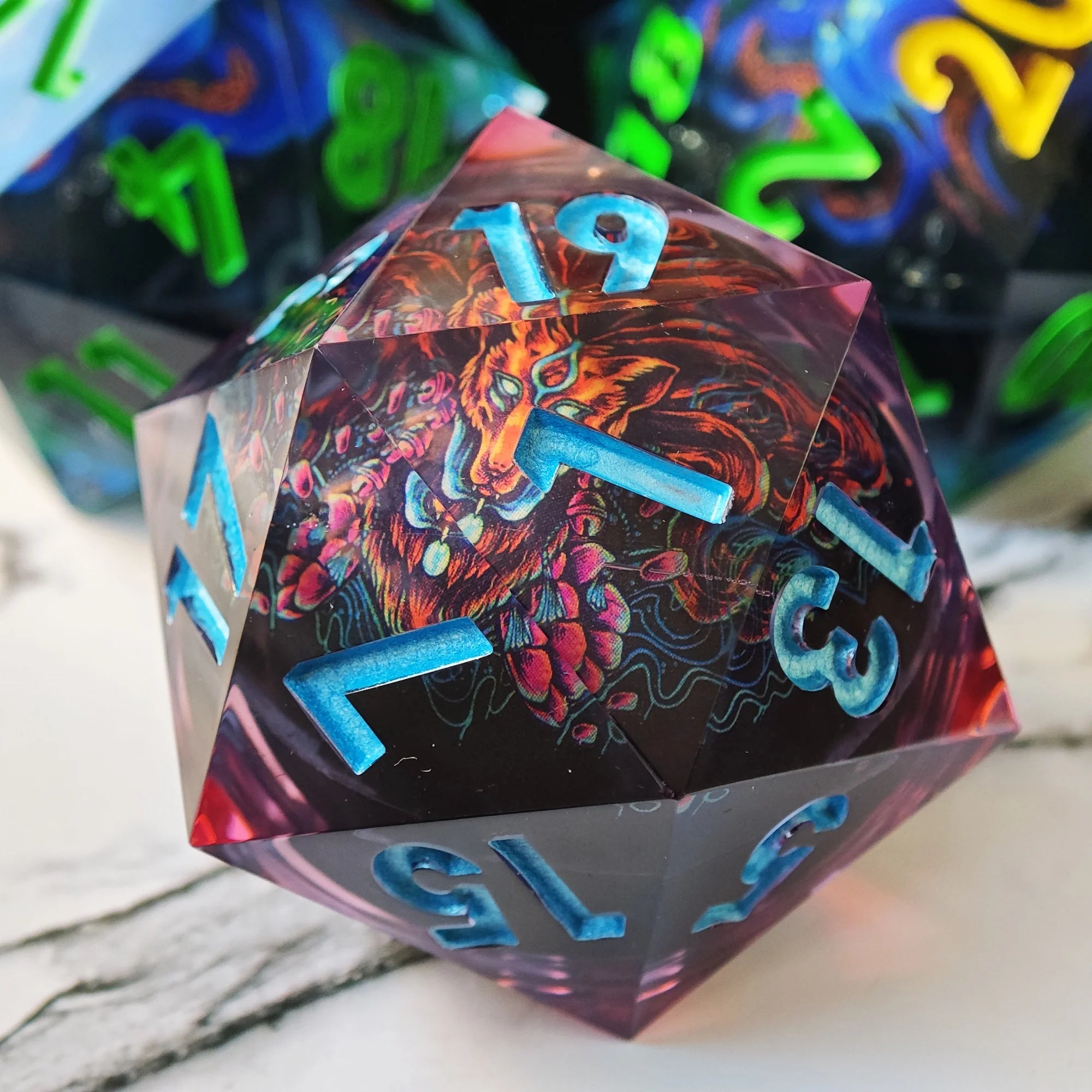 Arcane Hex – Resin 7‑Piece Dice Set