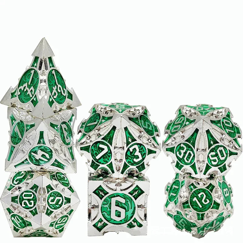 Runestone Forge – Metal 7‑Piece Dice Set