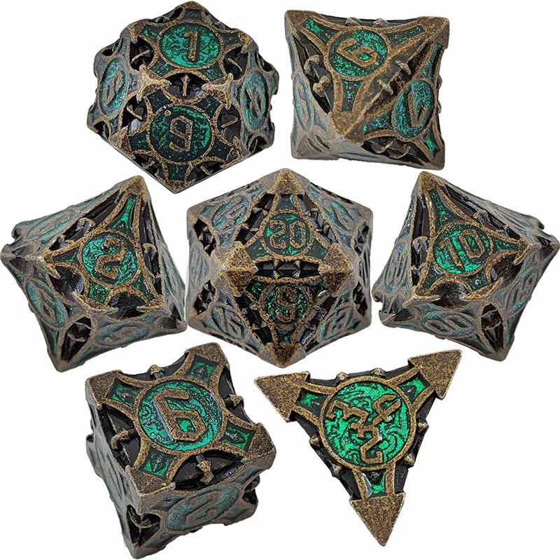 Runestone Forge – Metal 7‑Piece Dice Set