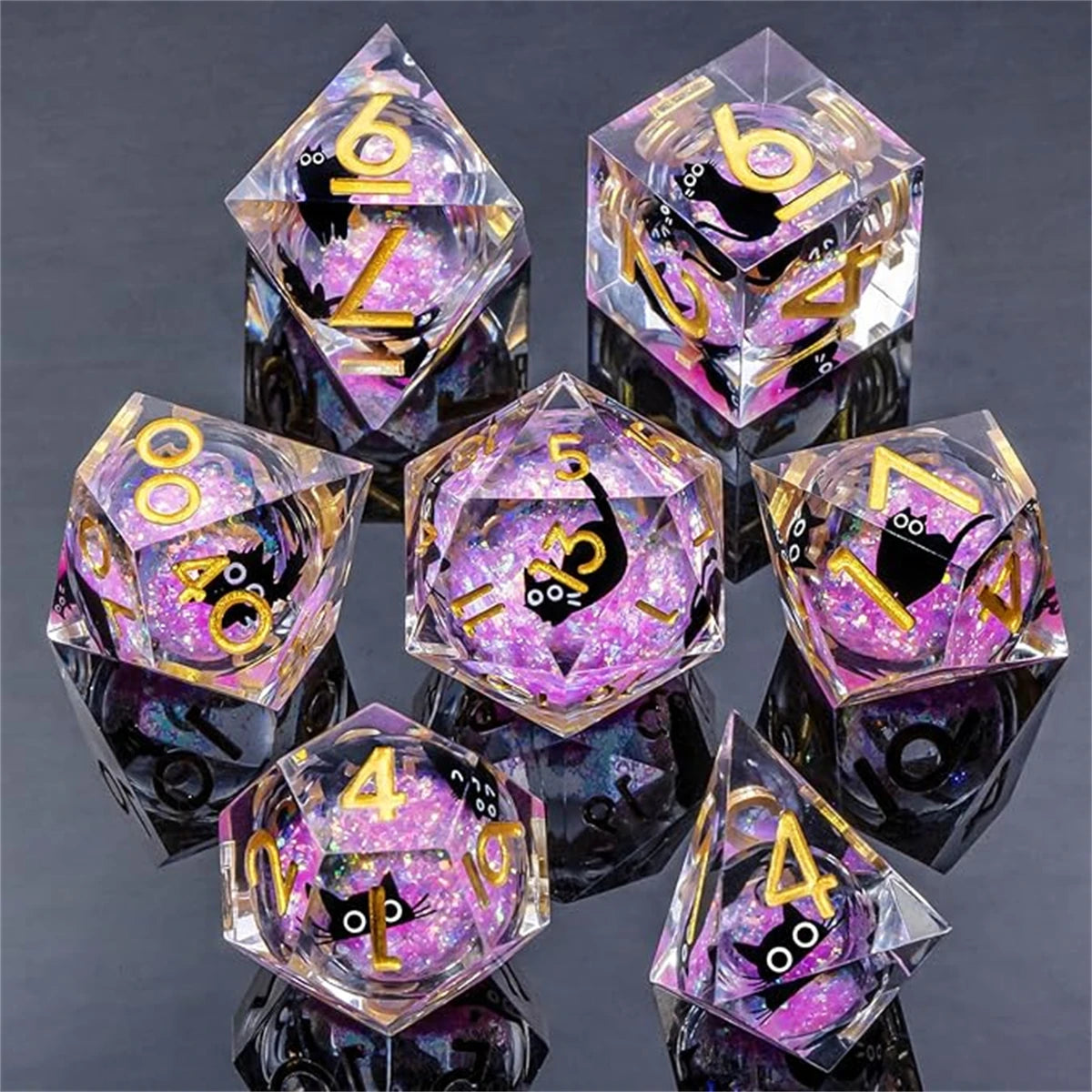 Arcane Spire – Liquid‑Core 7‑Piece Dice Set
